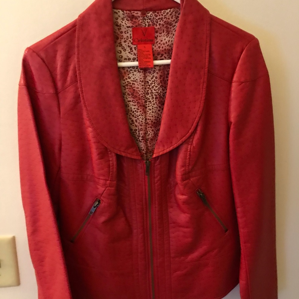 Faux Red Leather jacket